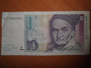 Банкнота Германии (ФРГ) 10 марок 1993г